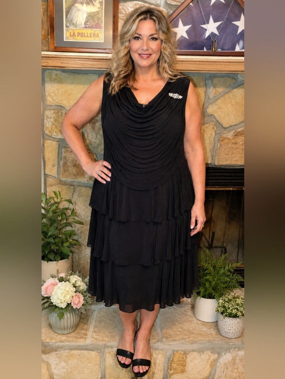 ONYX Nite by Wendye Chaitin Black Ruched Cocktail Dress Plus Size 20W
